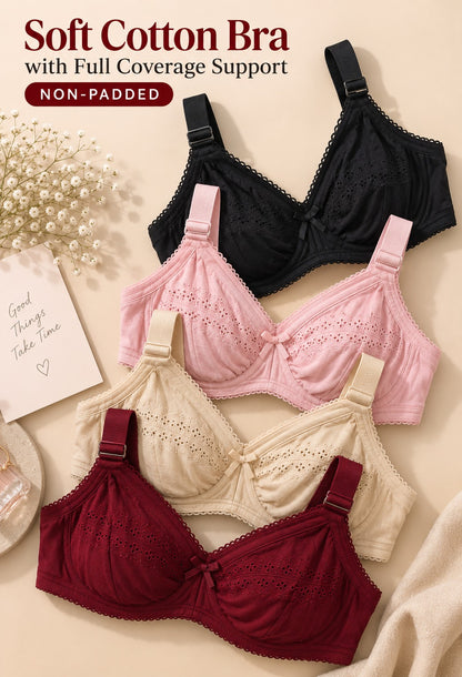 Soft Cotton Bra with Full Coverage Support