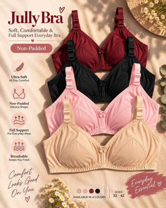 Jully Bra  Soft, Comfortable & Full Support Everyday Bra for Women