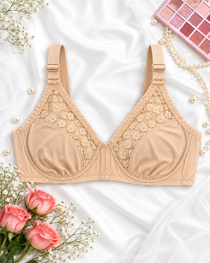 Black Nude Premium Lace Bra